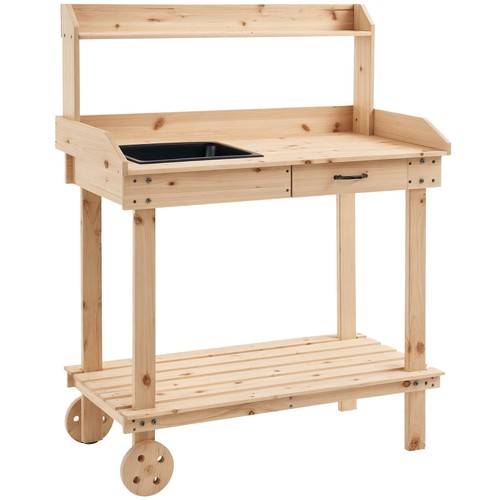 Outsunny wood potting bench - wood,