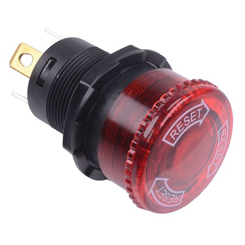 Red illuminated emergency stop - red,