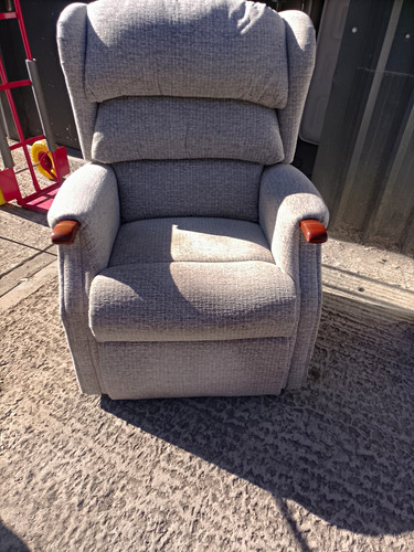 Grey fabric riser recliner - ,