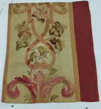 Antique French Floral Aubusson Fragment Wall Hanging Tapestry 52x43cm
