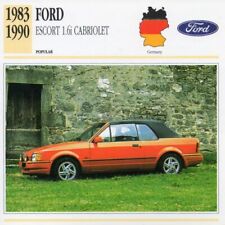 1983-1990 FORD ESCORT 1.6i Cabriolet Classic Car Photograph / Info Maxi Card