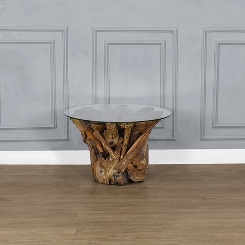 Teak driftwood round coffee - driftwood,