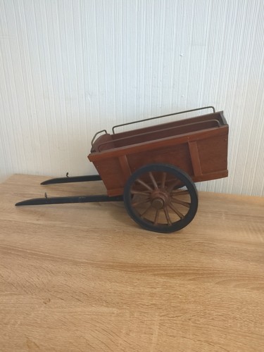 Vintage wooden donkey - wooden, cart