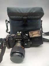 Nikon F301 Camera With Jessop Sirius 28-70mm Lens, Vivitar Flash And Case