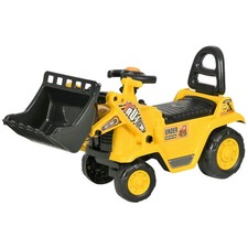 HOMCOM Kids Ride On Bulldozer Digger Tractor with Pulling Cart Construction Toy
