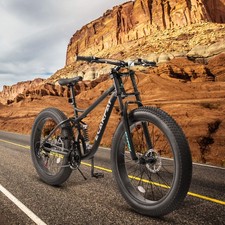 Ecarpat 26 Inch Mountain Bike 4-Inch Wide Fat Tire Snow Mountain Bikes, 21 Speed