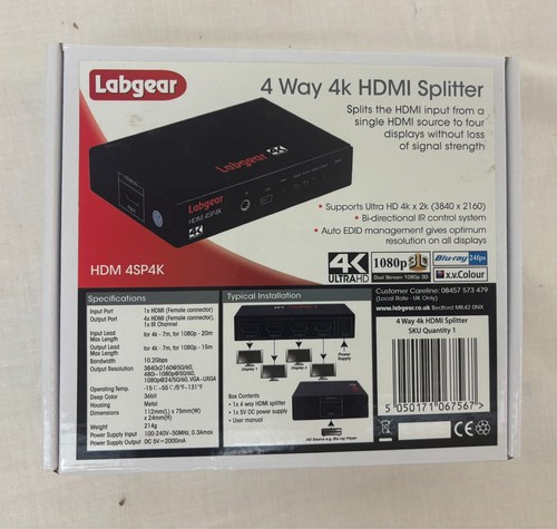 Labgear way hdmi splitter - way,