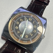 RARE Men's D&G Large 46mm Brown Mirror Dial Action Quartz Sports Watch!