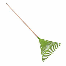 Plastic Garden Rake 20 Tooth Leaf Lawn Leaves With Wooden 115cm Handle