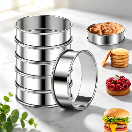 6pcs stainless steel - stainless, muffin