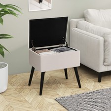 Velvet Storage Ottoman Flip