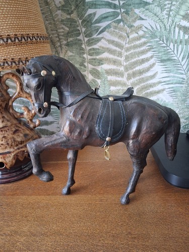 Vintage leather wrapped horse - vintage,