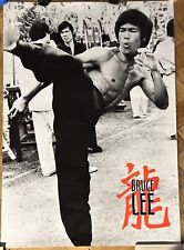 Vintage Bruce Lee Large Pyramid Poster 33.5" X 24".  Big Boss Dragon Laminated