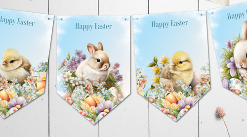 Easter bunting chicks - easter,