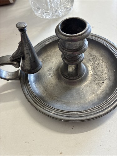 Antique pewter chamber - antique,