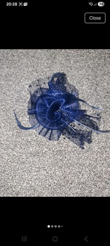 Blue rose hair clip fascinator - rose,