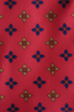FENWICK SILK TIE RED NAVY BLUE AND MUSTARD FLOWER HEADS A MADDER TWILL CLASSIC