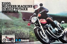 KAWASAKI Z1000 ORIGINAL 1978 COLOUR ADVERT A3 SIZED 42cm x 28cm
