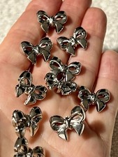 10 X Silver Bow Shank  buttons