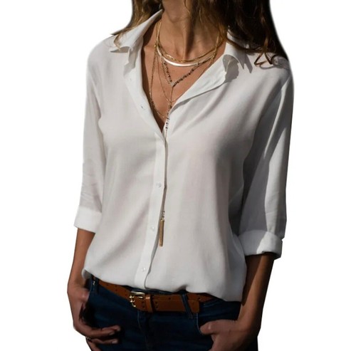 Lady button plain loose tops - lady,