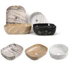 Ceramic Wash Basin Sink Marble Effect Multi Type Bathroom Vanity Countertop Bowl