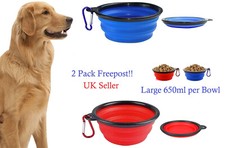 2 Collapsible Dog Bowls Food