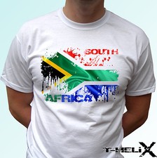South Africa flag - white t