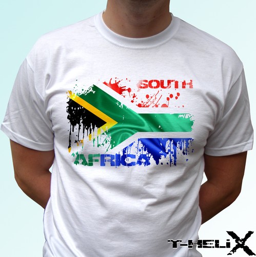 South africa flag white t - south,