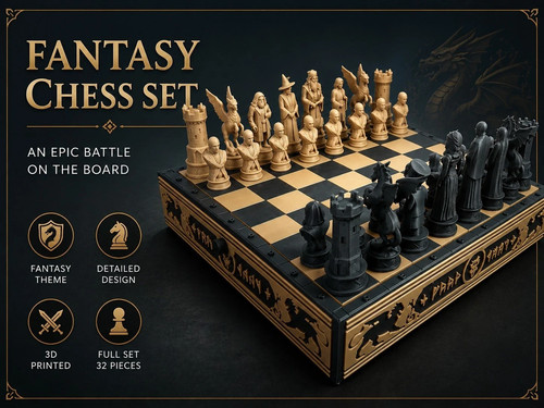 Harry potter printed chess - potter, 3d