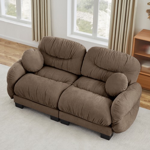 Brown seater sofa - brown, chenille