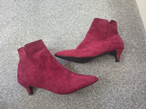 Women pink suede ankle - suede, boots