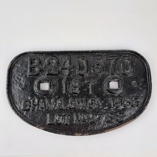 Vintage railway wagon plate - wagon,