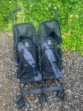 Maclaren Twin Double triumph Stroller Black pram pushchair twins lightweight 