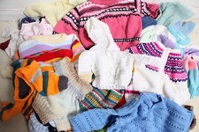 40 X Hand Knitted Infants Babies Baby Cardigans Jumper Job Lot Bundle