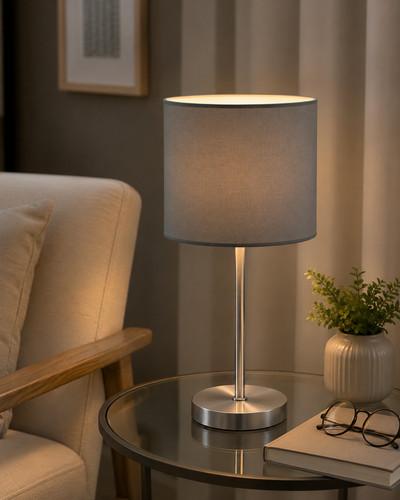 Chrome stick table lamp grey - table,