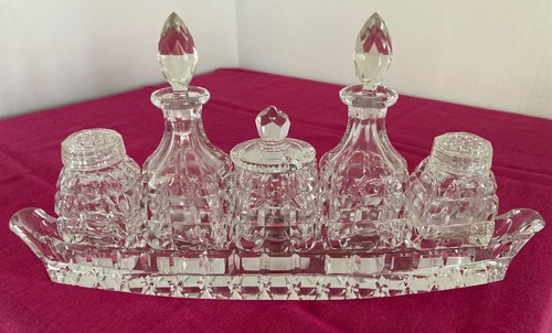 Gondola cut glass cruet