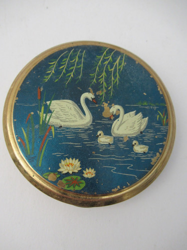 Vintage stratton compact swan - vintage,