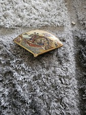 Fan Shape Porcelain Decorated