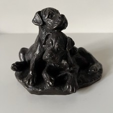Heredities Cold Cast Bronze Resin Figurine Boxer Dog Puppies
