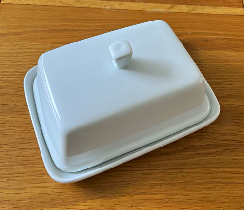 Homestore white ceramic butter - white,
