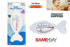 Baby Bath Thermometer White Fish Shape Floating Safety Water Temperature Tester