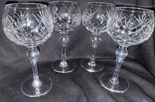 Lovely Set of Four Thomas Webb Crystal Cheltenham 7 inch Hock Glasses unmarked.