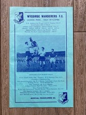 Wycombe Wanderers v Tooting & Mitcham programme - 68/69 season - Isthmian League