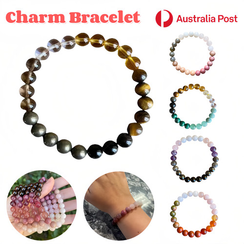 8mm crystal bracelet - bracelet, malachite