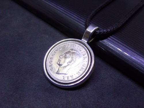 Lucky sixpence pendant - sixpence,