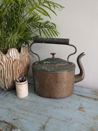 Antique 19th copper kettle - antique,