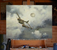 Original aviation oil painting