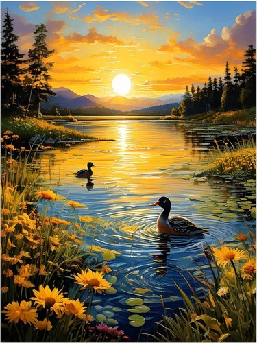 Tile mural wildlife scene with - tile,