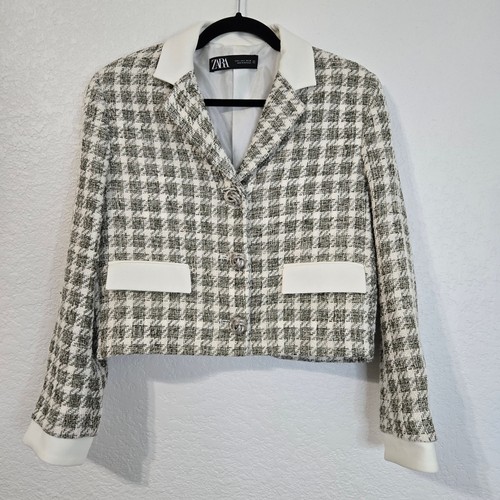 Zara houndstooth cropped - houndstooth,