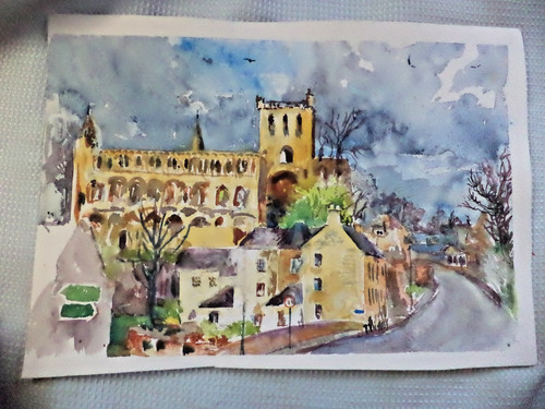 Vintage water colour - vintage, by